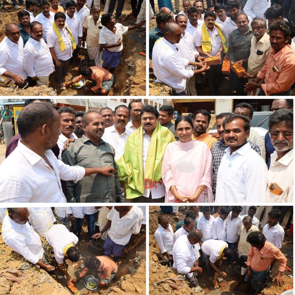 కేవీబీపురంలో ఘనంగా ఎన్టీఆర్ విగ్రహ నిర్మాణానికి భూమి పూజ