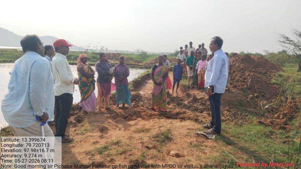 జలధార–జలహారతి పనులను పరిశీలించిన ఎంపీడీవో మహ్మద్ రఫీ