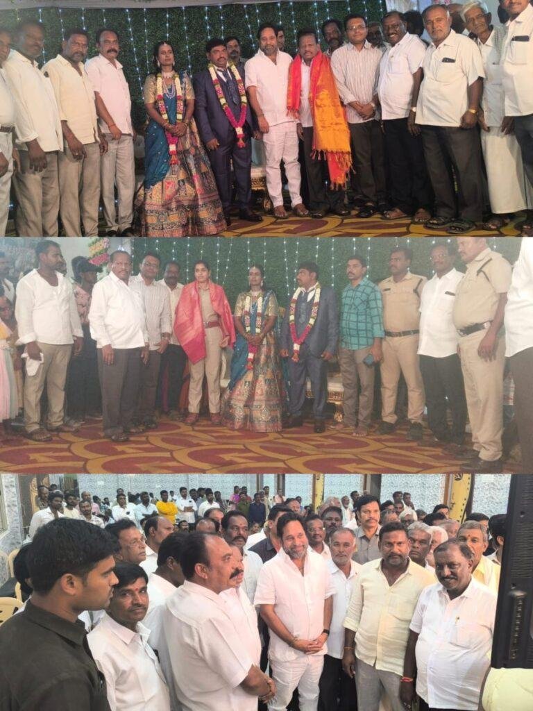 వివాహ వేడుకలో పాల్గొన్న ఎం.ఎల్.ఏ. అమరనాథ్ రెడ్డి,టి.డి.పి.నాయకులు