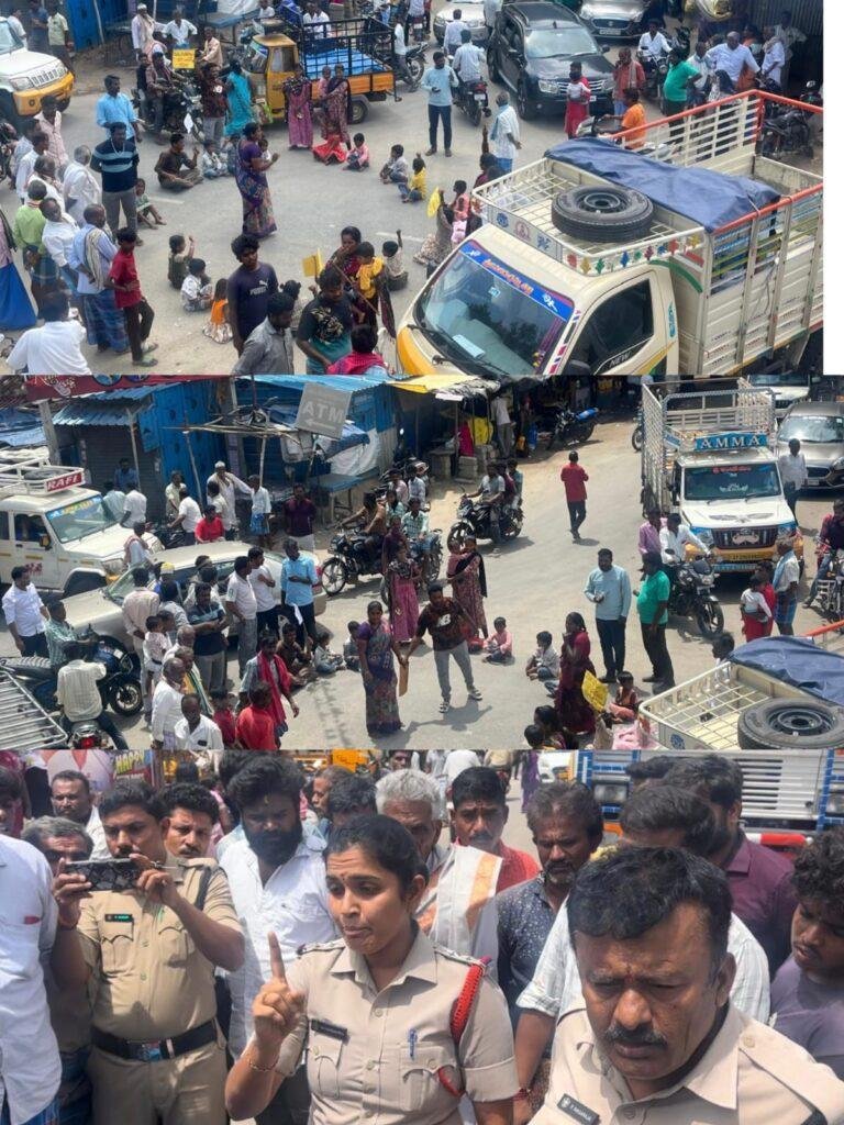 బైరెడ్డిపల్లి లో మండుటెండలో చిన్నారులు జాతీయ రహదారిపై ధర్నా