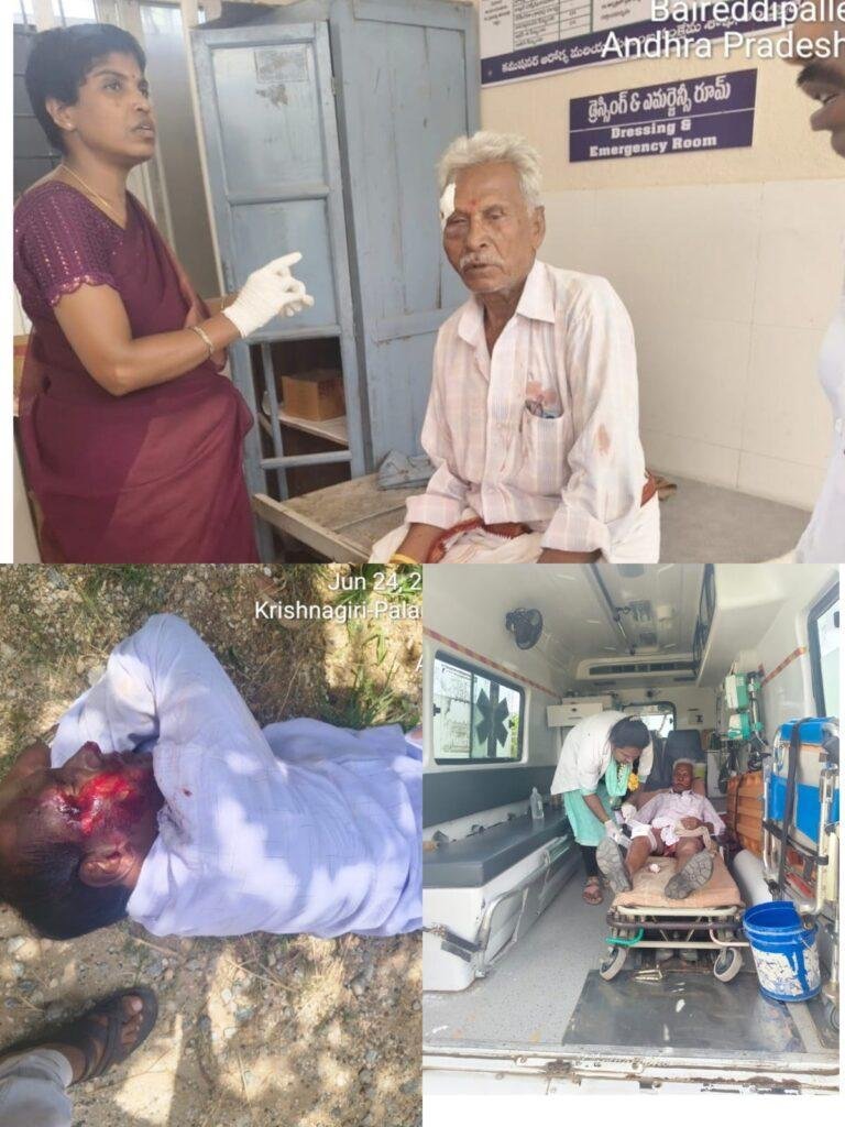 మిట్టపల్లి సమీపంలో రోడ్డు ప్రమాదం -ఇద్దరికి గాయాలు