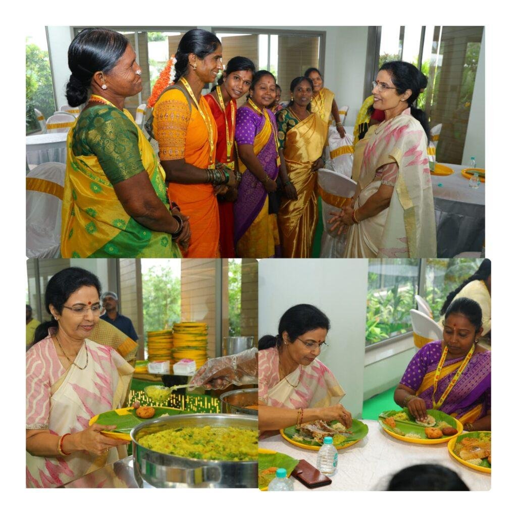 మహిళలతో కలిసి ఇంటిలో అల్పాహారం తీసుకున్న నారా భువనేశ్వరి