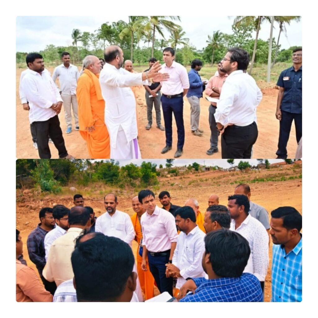 కుప్పంలో ఇస్కాన్ ఆలయ నిర్మాణానికి ప్రతిపాదిత స్థలాల పరిశీలన