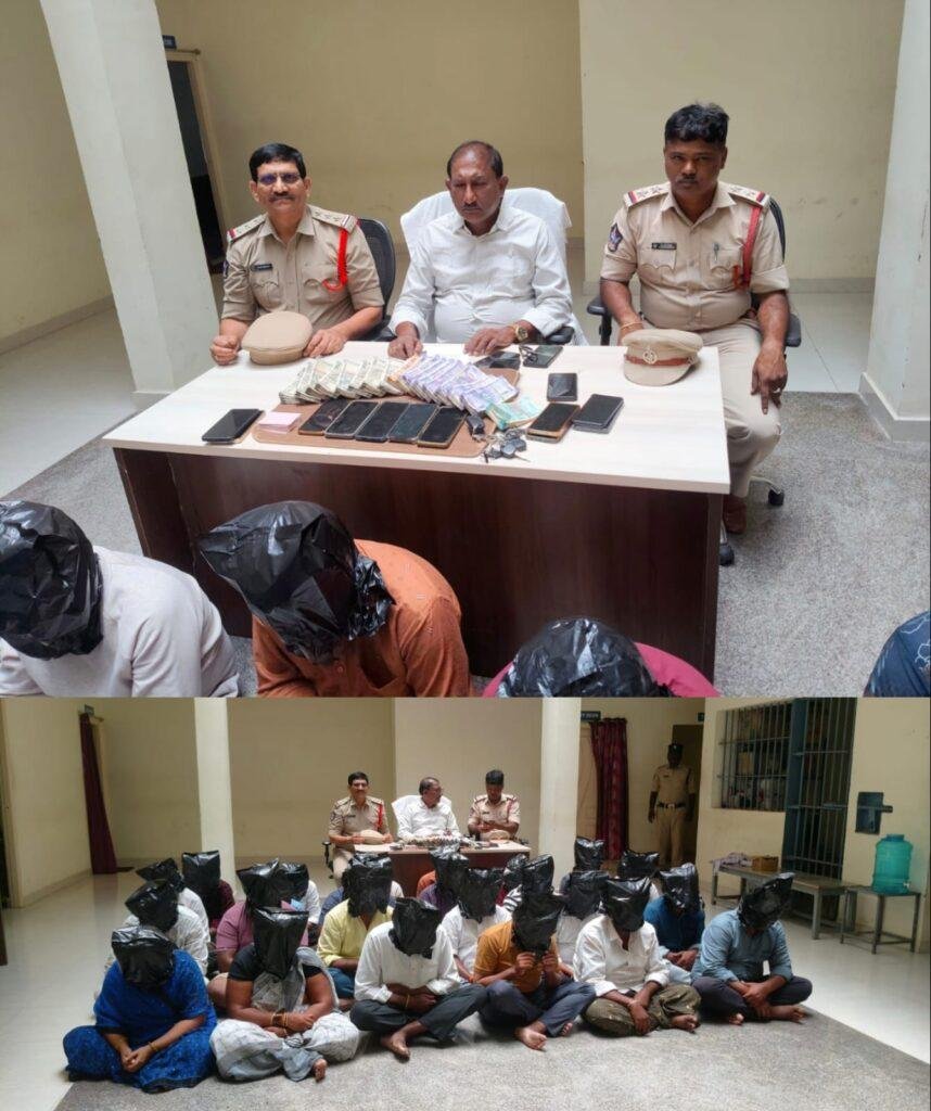 బోయకొండ భవానీ నగర్‌లో  పేకాట శిబిరంపై దాడి: 24 మంది అరెస్ట్, ₹5 లక్షల నగదు స్వాధీనం