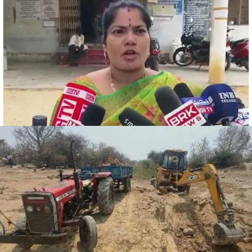 చిన్నూరు చెరువులో అక్రమ తవ్వకాలు