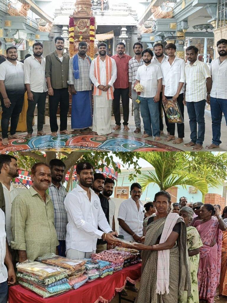 టిడిపి యువ నేత గుడివాడ ఎన్ ఆర్ ఐ చరణ్ పుట్టినరోజు సందర్భంగా పేదలకు బట్టల పంపిణీ