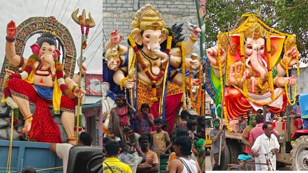 భక్తిశ్రద్ధలు, కోలాహలం నడుమ బొజ్జ గణపయ్యకు వీడ్కోలు