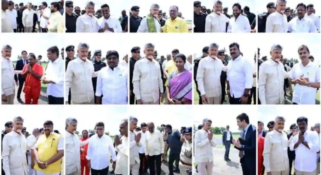 కుప్పంలో ముఖ్యమంత్రి చంద్రబాబుకు ఘన స్వాగతం