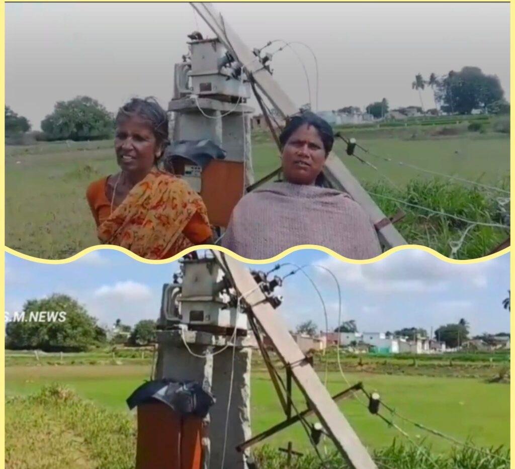 కుప్పనపల్లి లో విరిగిన కరెంటు స్తంభం
