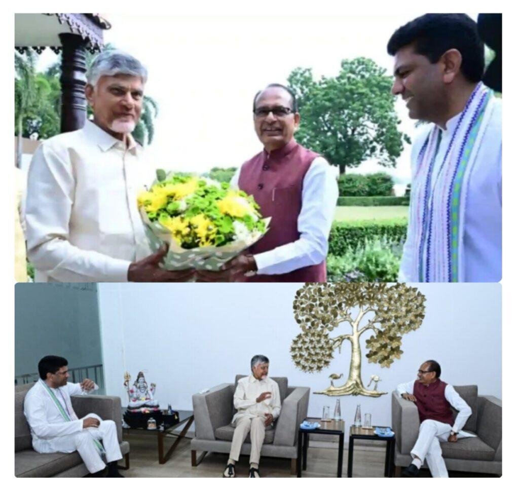 సీఎం చంద్రబాబు గృహంలో కేంద్ర మంత్రి శివరాజ్ సింగ్ చౌహాన్
