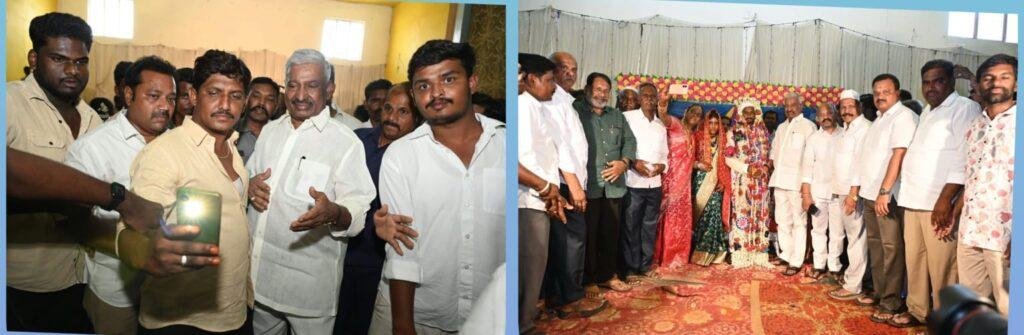 షమీర్‌బాషా పెళ్లికి  హాజరు అయి వధూవరులను ఆశీర్వదించిన పెద్దిరెడ్డి రామచంద్రారెడ్డి